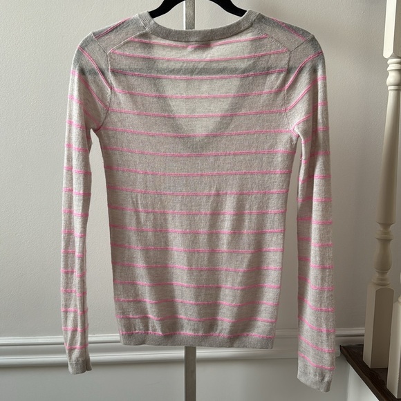 Club Monaco Kenzee striped sweater pink/cream cashmere sz XS - Picture 5 of 6